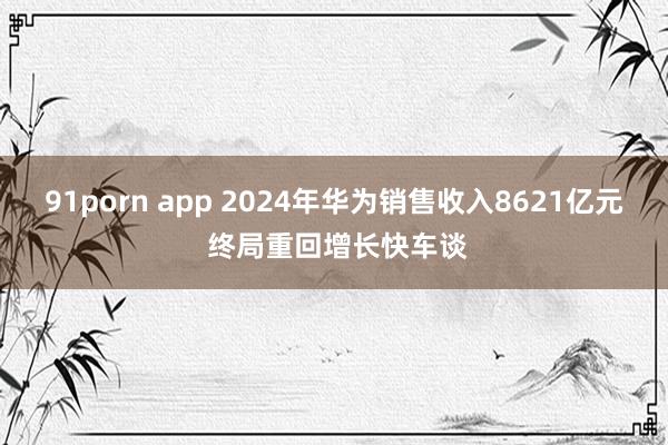 91porn app 2024年华为销售收入8621亿元 终局重回增长快车谈