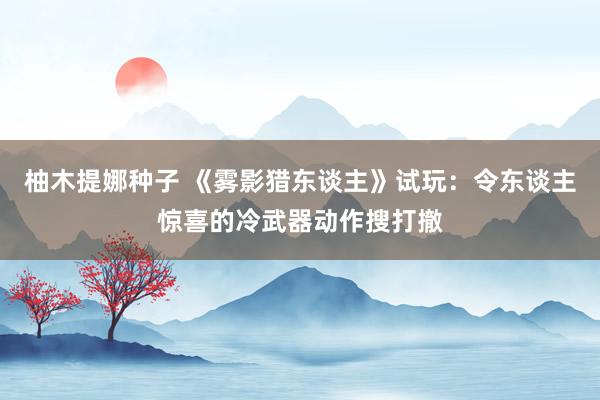 柚木提娜种子 《雾影猎东谈主》试玩：令东谈主惊喜的冷武器动作搜打撤