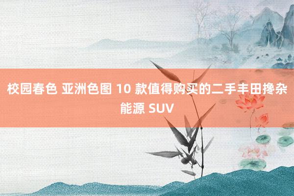 校园春色 亚洲色图 10 款值得购买的二手丰田搀杂能源 SUV