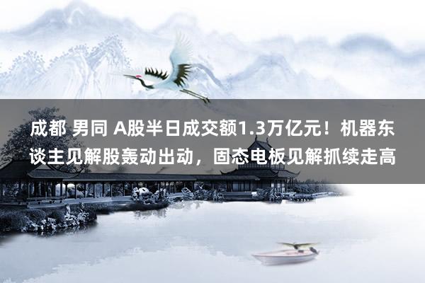 成都 男同 A股半日成交额1.3万亿元！机器东谈主见解股轰动出动，固态电板见解抓续走高